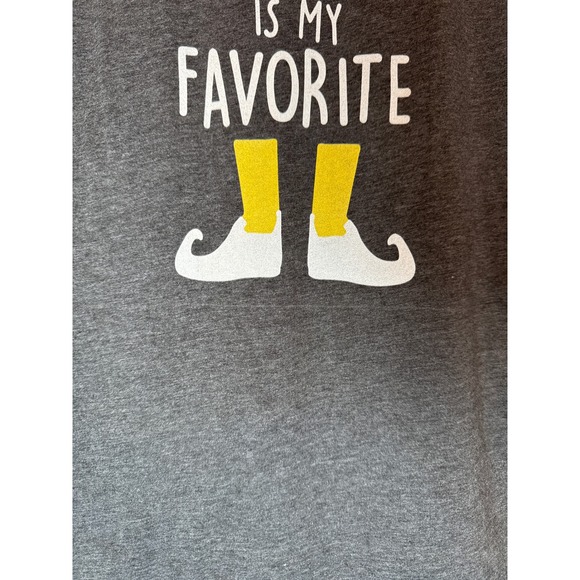 Port & Company Womens Elf "Smiling Is My Favorite" Graphic T Shirt Dark Gray M - Picture 3 of 5